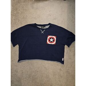 Disney Marvel Captain America Crop Top By Her Universe Women's Size XL Extra Lrg